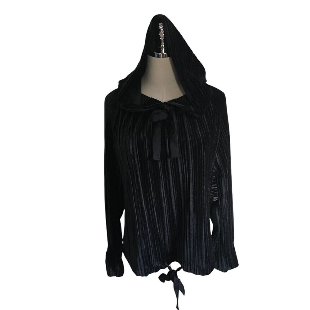Rachel Roy Hooded Top Women's Size Medium Black Velvet